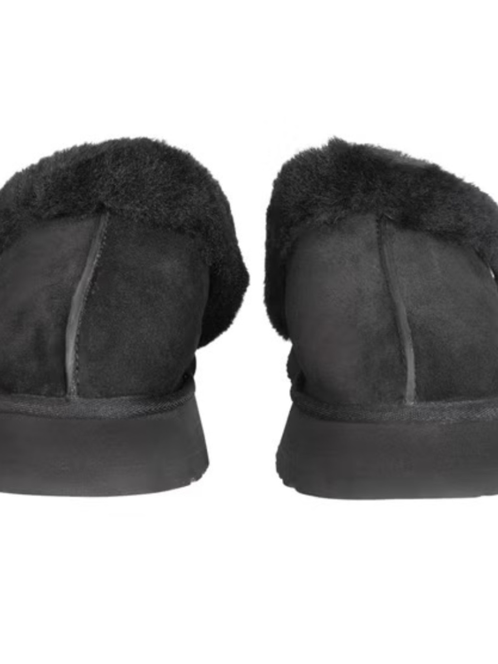 New UGG Women's Disquette Slipper Black Slip On Size 6 Platform Fur Slipper - Picture 4 of 14